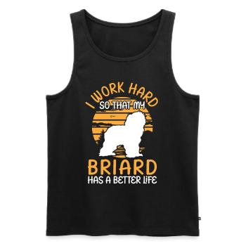 Work for my Briard Berger de Brie - Men's Premium Organic Tank Top - black - Front - AI Model Male 178 light (178cm)