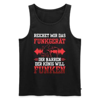 Der Amateurfunker will funken Hobbyfunker - Männer Premium Bio Tank Top - Schwarz - Vorne - Michal (187cm)