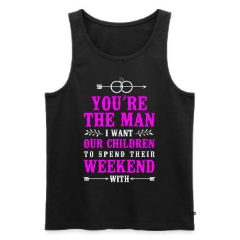 Happy Divorce Party You’re The Man - Débardeur bio Premium Homme - noir - Devant - Michal (187cm)