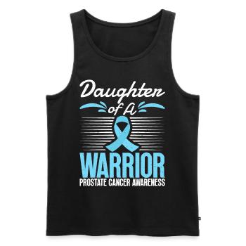 Daughter of a Warrior Prostate Cancer Blue Ribbon - Men's Premium Organic Tank Top - black - Front - Michal (187cm)