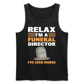 Relax I'm A Funeral Director I've Seen Worse - Men's Premium Organic Tank Top - black - Front - AI Model Male 178 light (178cm)