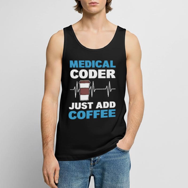Codeur médical Il suffit d’ajouter du café Débardeur bio Premium Homme