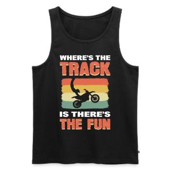 Wo die Strecke ist, da ist auch der Spaß - Männer Premium Bio Tank Top - Schwarz - Vorne - Michal (187cm)