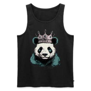 Panda With Crown - Men's Premium Organic Tank Top - black - Front - AI Model Male 178 light (178cm)