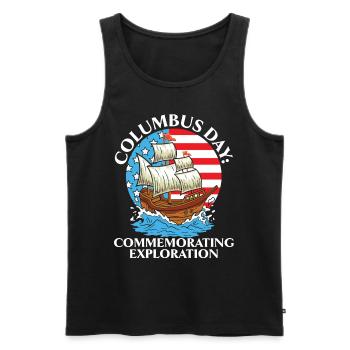 Columbus Day: To commemorate the discovery of K - Men's Premium Organic Tank Top - black - Front - Michal (187cm)