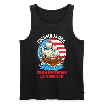 Columbus Day: To commemorate the discovery of K - Men's Premium Organic Tank Top - black - Front - Michal (187cm)