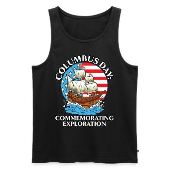 Columbus Day: To commemorate the discovery of K - Men's Premium Organic Tank Top - black - Front - Michal (187cm)