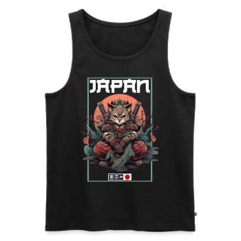 Asia Cat Japanese Samurai Samurai - Men's Premium Organic Tank Top - black - Front - Michal (187cm)