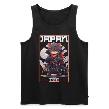 Asia Cat Japanese Samurai Samurai - Men's Premium Organic Tank Top - black - Front - Michal (187cm)