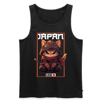 Asia Cat Japanese Samurai Samurai - Men's Premium Organic Tank Top - black - Front - Michal (187cm)