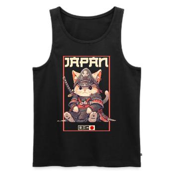 Asia Cat Japanese Samurai Samurai - Men's Premium Organic Tank Top - black - Front - Michal (187cm)