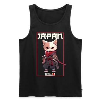 Asia Cat Japanese Samurai Samurai - Men's Premium Organic Tank Top - black - Front - Michal (187cm)