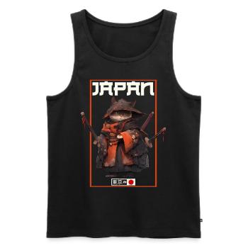 Asia Cat Japanese Samurai Samurai - Men's Premium Organic Tank Top - black - Front - Michal (187cm)