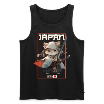 Asia Cat Japanese Samurai Samurai - Men's Premium Organic Tank Top - black - Front - Michal (187cm)