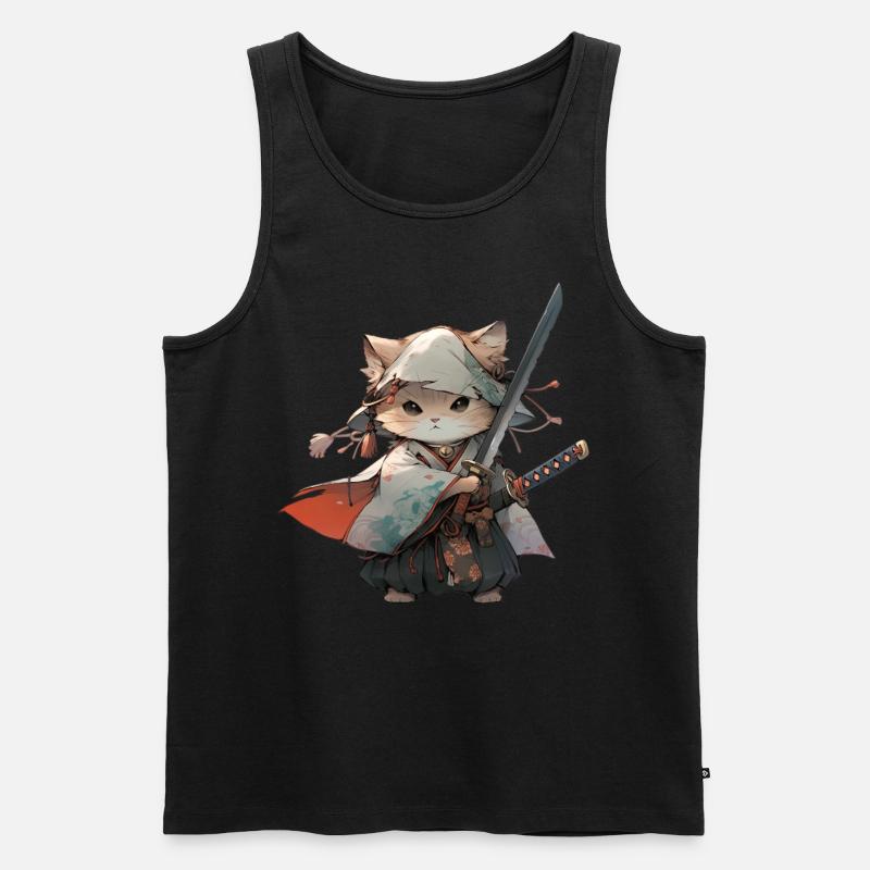 Chat d’Asie Samouraï japonais Samouraï - Débardeur bio Premium Homme - noir
