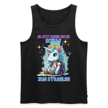 Schulkind Mädchen Einhorn Zur Einschulung - Männer Premium Bio Tank Top - Schwarz - Vorne - Michal (187cm)