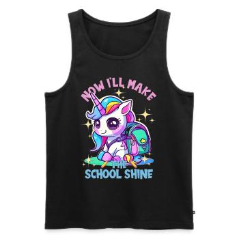 Schoolchild for school enrollment Goodbye Kindergarten - Men's Premium Organic Tank Top - black - Front - Michal (187cm)