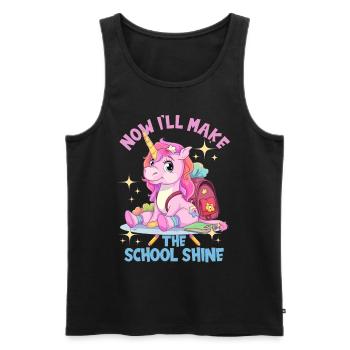 Schoolchild for school enrollment Goodbye Kindergarten - Men's Premium Organic Tank Top - black - Front - Michal (187cm)