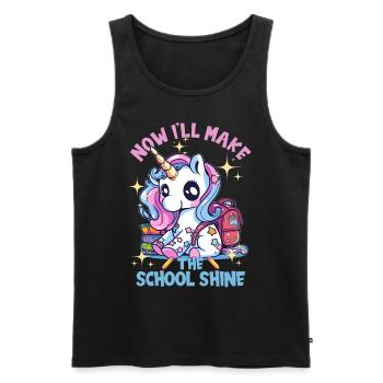 Schoolchild for school enrollment Goodbye Kindergarten - Men's Premium Organic Tank Top - black - Front - Michal (187cm)