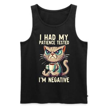 Drôle de chat amoureux des chats Chat Dire - Débardeur bio Premium Homme - noir - Devant - Michal (187cm)
