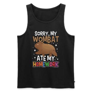 Wombat ate my homework - Men's Premium Organic Tank Top - black - Front - Michal (187cm)