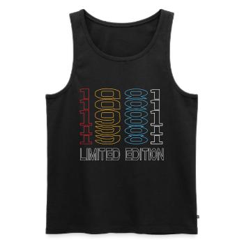 Limited Edition 1981 Geburtstag 1981 Vintage Retro - Männer Premium Bio Tank Top - Schwarz - Vorne - Michal (187cm)