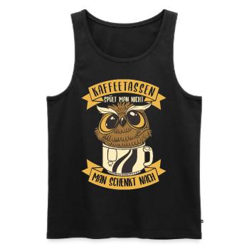 Café pour les collègues de travail - Débardeur bio Premium Homme - noir - Devant - Michal (187cm)