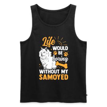 Wäre langweilig ohne Samojede Samojedenspitz - Männer Premium Bio Tank Top - Schwarz - Vorne - AI Model Male 178 light (178cm)