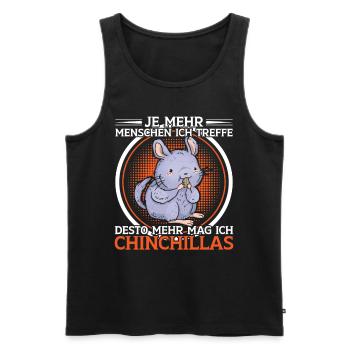 Chinchilla mehr mögen Nagetier Wollmaus - Männer Premium Bio Tank Top - Schwarz - Vorne - Michal (187cm)
