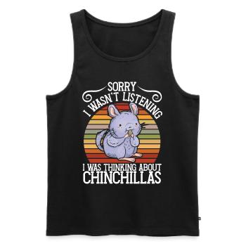 Pensée de chinchilla rongeur souris laineuse - Débardeur bio Premium Homme - noir - Devant - Michal (187cm)