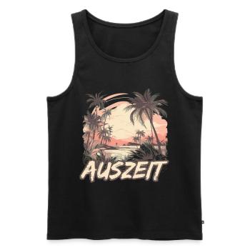 Auszeit Urlaub Hängematte Strand - Männer Premium Bio Tank Top - Schwarz - Vorne - Michal (187cm)