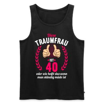 Diese Traumfrau ist 40 Jahre 40 Geburtstag - Männer Premium Bio Tank Top - Schwarz - Vorne - Michal (187cm)