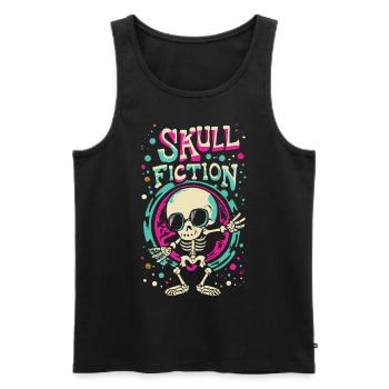 Skull Fiction Skull Skull Gift Idea - Men's Premium Organic Tank Top - black - Front - AI Model Male 178 light (178cm)