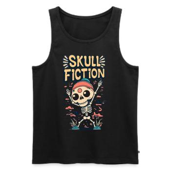 Totenkopf Skull Fiction Totenschädel - Men's Premium Organic Tank Top - black - Front - Michal (187cm)