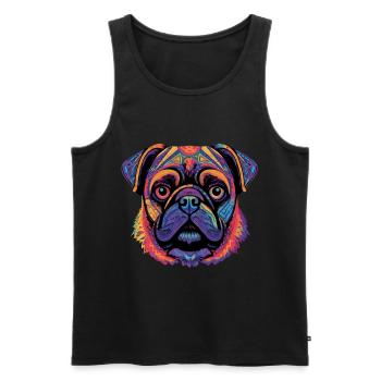 Mops Geschenk - Männer Premium Bio Tank Top - Schwarz - Vorne - AI Model Male 178 light (178cm)