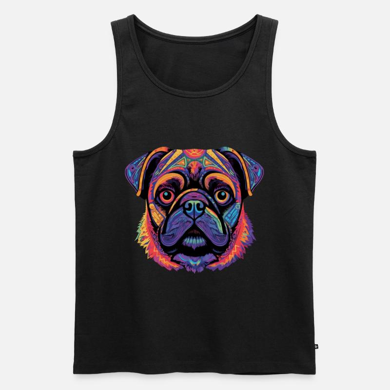 Mops Geschenk - Männer Premium Bio Tank Top - Schwarz