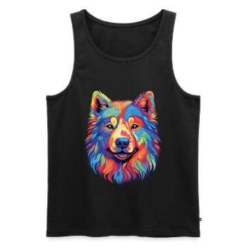 Samoyed Sled Dog Samoyeds - Men's Premium Organic Tank Top - black - Front - AI Model Male 178 light (178cm)