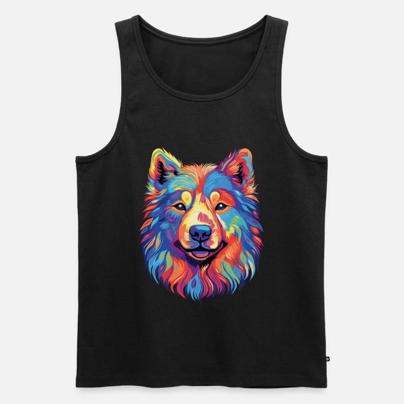 Samojede Schlittenhund Samojeden - Männer Premium Bio Tank Top - Schwarz