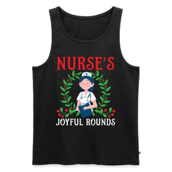 Krankenschwester's Joyful Rounds Krankenschwester - Männer Premium Bio Tank Top - Schwarz - Vorne - AI Model Male 178 light (178cm)