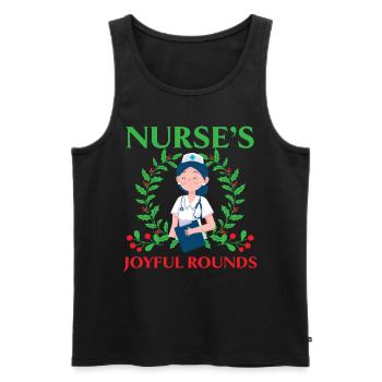 Krankenschwester's Joyful Rounds Krankenschwester - Männer Premium Bio Tank Top - Schwarz - Vorne - AI Model Male 178 light (178cm)