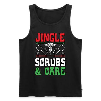 Jingle Scrubs & Care Nurse Noël - Débardeur bio Premium Homme - noir - Devant - Michal (187cm)
