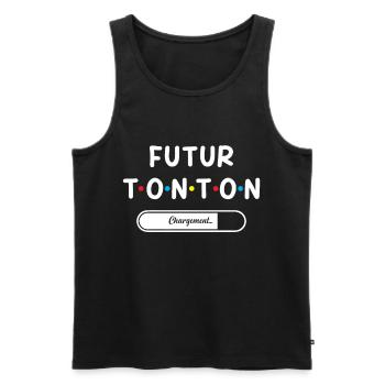 Homme Annonce Grossesse Tonton Futur Tonton - Débardeur bio Premium Homme - noir - Devant - AI Model Male 178 light (178cm)
