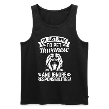 Havaneser Lustiger Spruch - Männer Premium Bio Tank Top - Schwarz - Vorne - Michal (187cm)