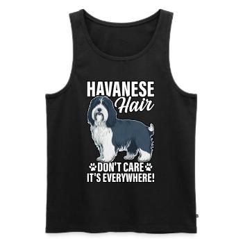 Havanese Hair don't care it's everywhere - Men's Premium Organic Tank Top - black - Front - AI Model Male 178 light (178cm)