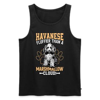 Havanese fluffier than a Marshmallow Cloud - Men's Premium Organic Tank Top - black - Front - Michal (187cm)