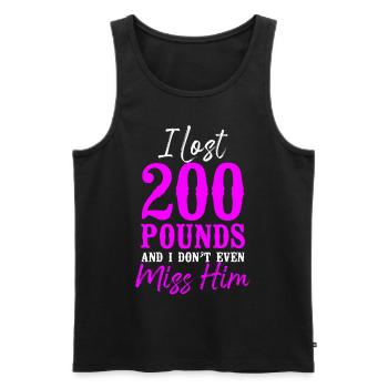 Happy Divorce Party I Lost 200 - Men's Premium Organic Tank Top - black - Front - AI Model Male 178 light (178cm)