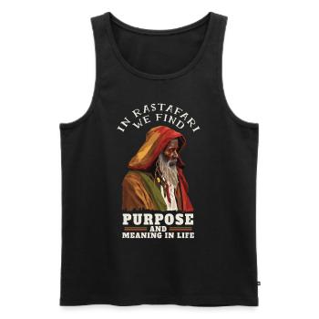 Rastaman Hermit Rasta Quote Rastafarian Reggae - Männer Premium Bio Tank Top - Schwarz - Vorne - Michal (187cm)
