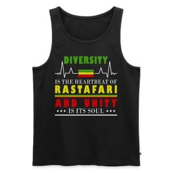Ethiopian Rastafari Flag Heartbeat Rasta Rastafari - Männer Premium Bio Tank Top - Schwarz - Vorne - Michal (187cm)