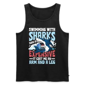 Swimming With Sharks - Männer Premium Bio Tank Top - Schwarz - Vorne - AI Model Male 178 light (178cm)