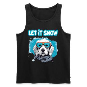 Hund mit Skibrille Schnee Schneefall für eine - Männer Premium Bio Tank Top - Schwarz - Vorne - Michal (187cm)